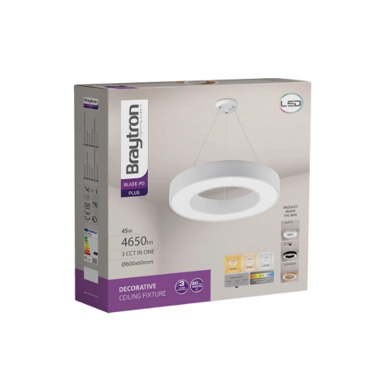 Imagine PLAF. LED SUSP 45W 3000/4000/6500K ALB BLADE RND