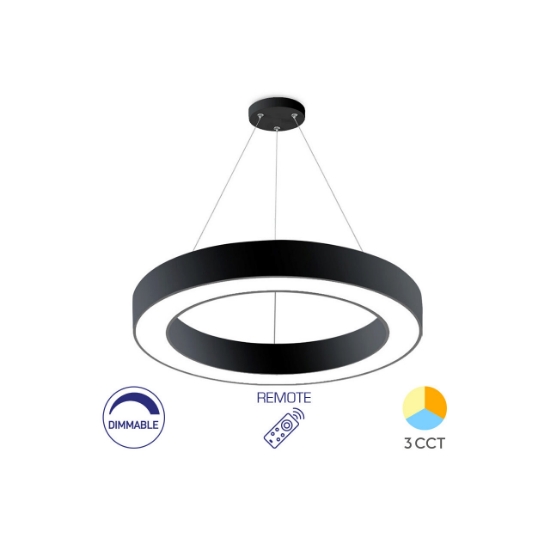 Imagine PLAF. LED SUSP 45W TELECOMANDA NEGRU BLADE RND