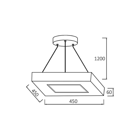 Imagine PLAF. LED SUSP 36W 3in1 ALB BLADE SQR