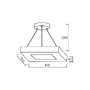 Imagine PLAF. LED SUSP 36W 3in1 LEMN BLADE SQR