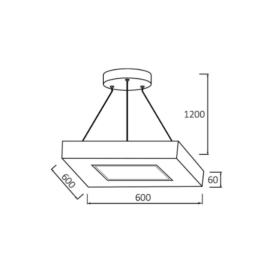 Imagine PLAF. LED SUSP 45W 3in1 NEGRU BLADE SQR