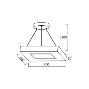 Imagine PLAF. LED SUSP 45W 3in1 LEMN BLADE SQR