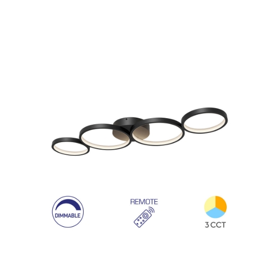 Imagine LUSTRA LED 60W NELA-SR1 RND telecomanda IP20 NEGRU