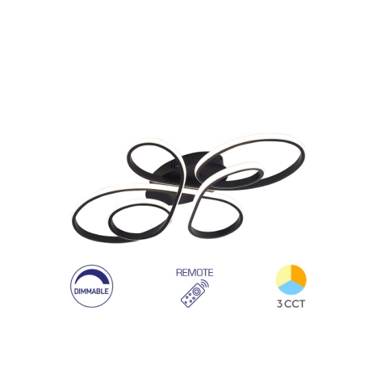 Imagine LUSTRA LED 65W NELA-SR2 RND-Telecomanda-DIM IP20 NEGRU