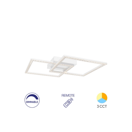 Imagine LUSTRA LED 55W CRYSTAL-3IN1-telecomanda-DIM-ALB