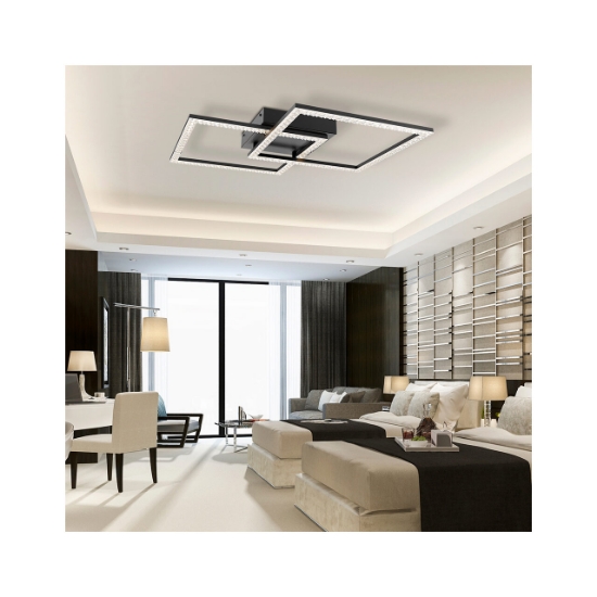 Imagine LUSTRA LED 55W CRYSTAL-3IN1-telecomanda-DIM-NEGRU