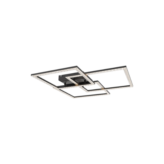 Imagine LUSTRA LED 80W CRYSTAL-3IN1-telecomanda-DIM-NEGRU