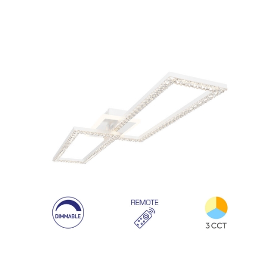 Imagine LUSTRA LED 55W CRYSTAL-3IN1-telecomanda-DIM-ALB