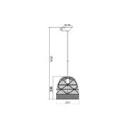 Imagine PENDUL D003R-1H-1xE27 SEMI CILINDRU MIC RATAN