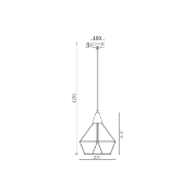 Imagine PENDUL W003R-1H-1xE27-METAL-OCT-NEGRU