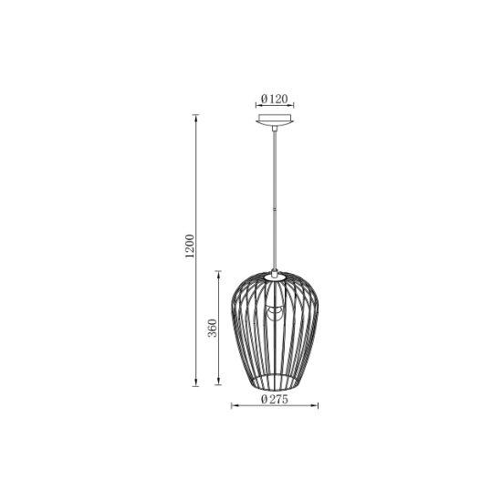 Imagine PENDUL W005R-1H-1xE27 NEGRU