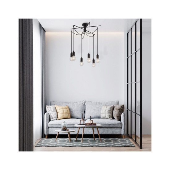 Imagine PENDUL G004C-6H-6xE27 CU CABLU NEGRU