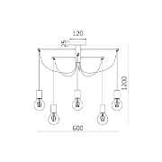 Imagine PENDUL G004C-6H-6xE27 CU CABLU NEGRU