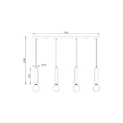 Imagine PENDUL G005S-4H-1xE27 NEGRU