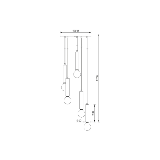 Imagine PENDUL G005R-5H-5xE27 NEGRU