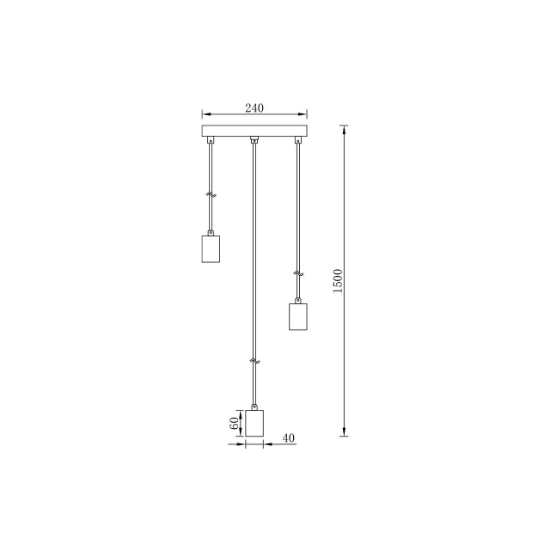 Imagine PENDUL G006R-3H-3xE27 NEGRU