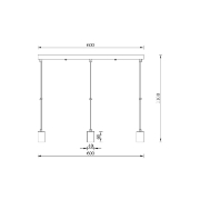 Imagine PENDUL G006S-3H-3xE27 NEGRU