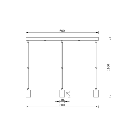 Imagine PENDUL G006S-3H-3xE27 NEGRU