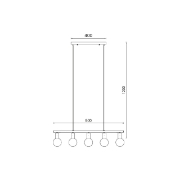 Imagine PENDUL G006S-5H-5xE27 NEGRU