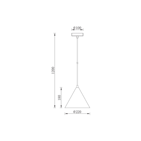 Imagine PENDUL CONIC P010R-1H-1xE27 NEGRU