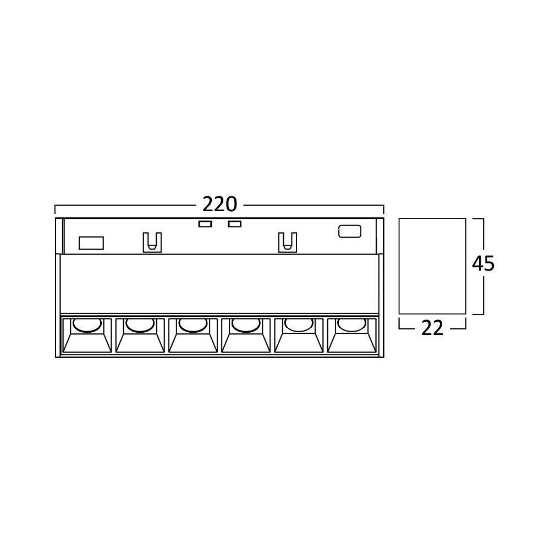 Imagine CORP LED PT SINA MAGNET 12W 1020lm 24gr. 3in1 NEGRU