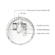 Imagine PLAFONIERA CU SENZOR 1xE27 NAPOLI-PC D:270mm IP65 ALB