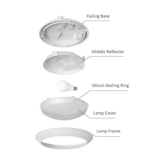Imagine PLAFONIERA CU SENZOR 1xE27 NAPOLI-PC D:270mm IP65 ALB