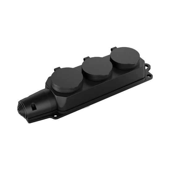 Imagine PRELUNGITOR CAUCIUC 3 PRIZE 16A IP44 NEGRU BRAYTRON