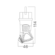 Imagine STECHER SCHUKO CU MANER CAUCIUC IP44 16A 230V NEGRU BRAYTRON