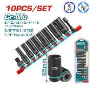 Imagine TOTAL - SET 10 PIESE TUBULARE DE IMPACT ADANCI - 3/8"