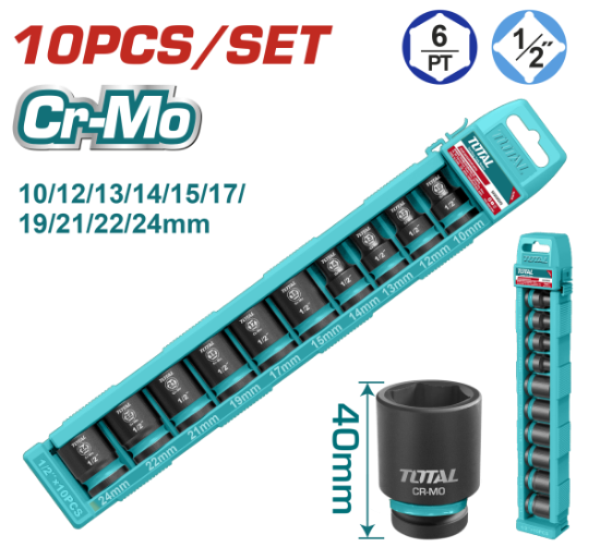 Imagine TOTAL - SET CHEI TUBULARE DE IMPACT - 10 BUC - 10-24MM