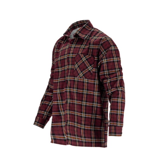 Imagine CAMASA FLANEL CU CAROURI DUNGATE / BORDO - XL