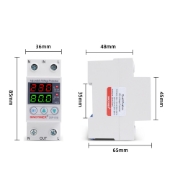 Imagine Releu monofazic digital de protectie tensiune,Sinotimer, 1-40A, ecran dublu digital LED, SVP-916-40A