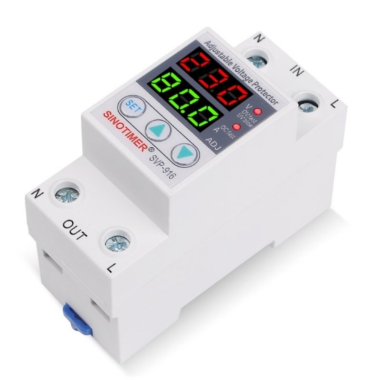 Imagine Releu monofazic digital de protectie tensiune, Sinotimer, reglabil intr 1- 80A, , ecran digital LED, SVP-916-80A