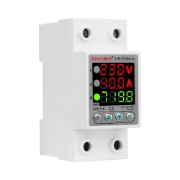 Imagine Releu digital monofazic de protectie tensiune, Sinotimer, si curent 1- 40A,  consum KW, ecran digital LED, SVP-719-40A
