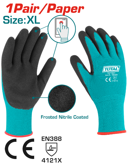 Imagine TOTAL - MANUSI DE PROTECTIE - NITRIL + TEXTIL - XL