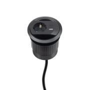 Imagine Priză pentru montare în masă, neagră, 1xUSB-A, 1xUSB-C, total 5 V, 3,4 A