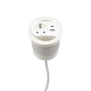Imagine Priză pentru montare în masă, albă, 1xUSB-A, 1xUSB-C, total 5 V, 3,4 A